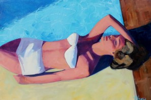 Poolside Late Afternoon 24 x 36