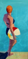 Swimmer and Beach Ball 48 x 24