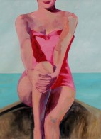 Woman in a Boat 48 x 30 inches